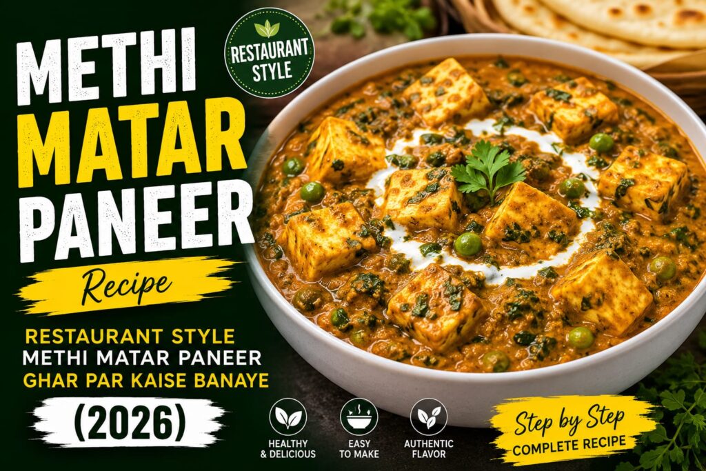 Best Methi Matar Paneer Recipe | Easy Restaurant Style Delicious Methi Matar Paneer Ghar Par Kaise Banaye (2026)