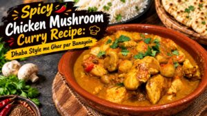 Spicy Chicken Mushroom Curry Recipe: Dhaba Style Me Ghar Par Banayein
